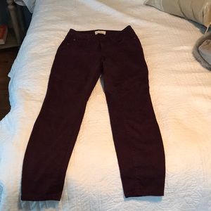 Wine colored skinny jeans